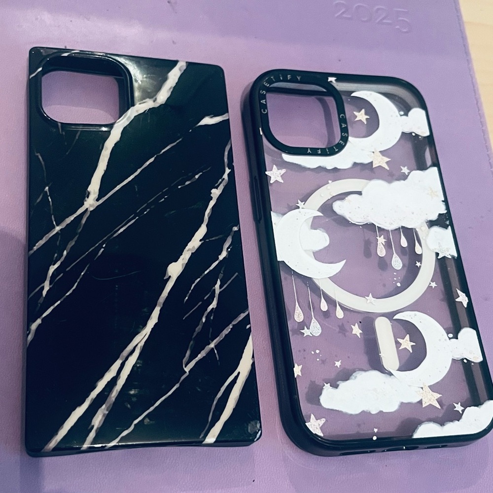 Casetify Black Marble and Celestial iPhone 13 Cases